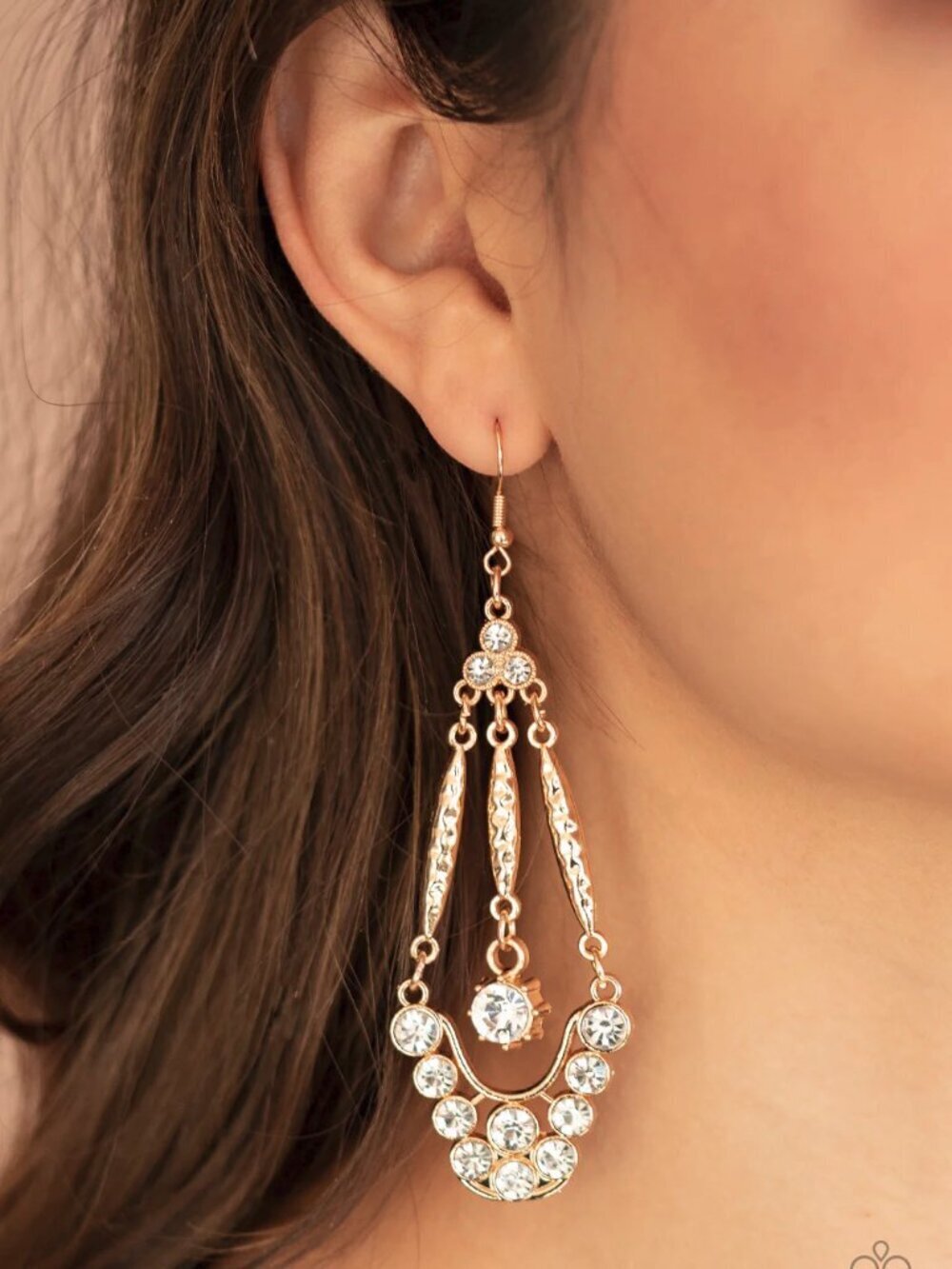 Paparazzi Jewelry Accessories - High-Ranking Radiance - Gold Earrings - Vintage